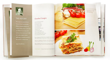 Photo book cookbook with favorite family recipes