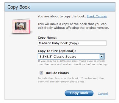 Mixbook how to copy photo book
