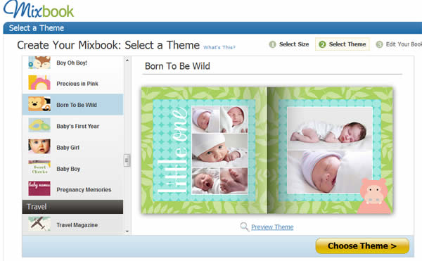 Mixbook baby themes and templates