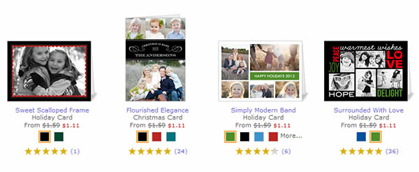 Shutterfly and a few other companies offer designs with multiple color choices.