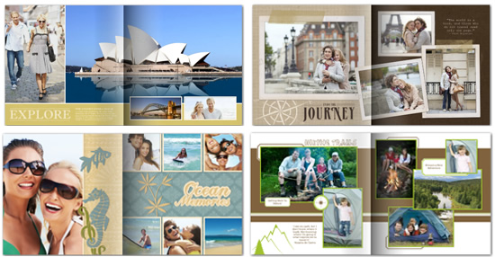 Mixbook offers over a dozen travel themes.