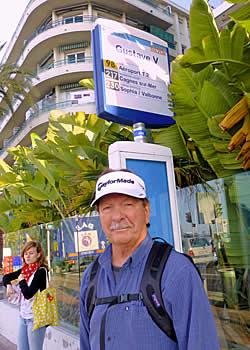 FInal shot: waiting at airport express bus stop.