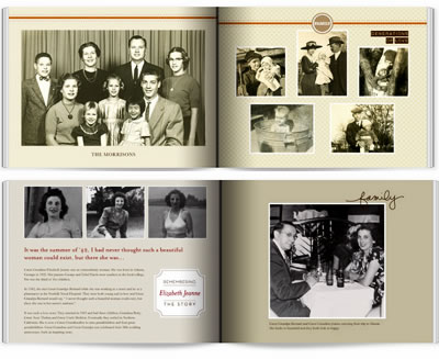 Shutterfly has two heritage themes plus two tribute styles