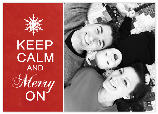 Use a b&w image with a splash of color like this holiday card from Mixbook