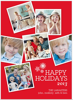 In this holiday card from Shutterfly, there are spontaneous, casual images of the kids