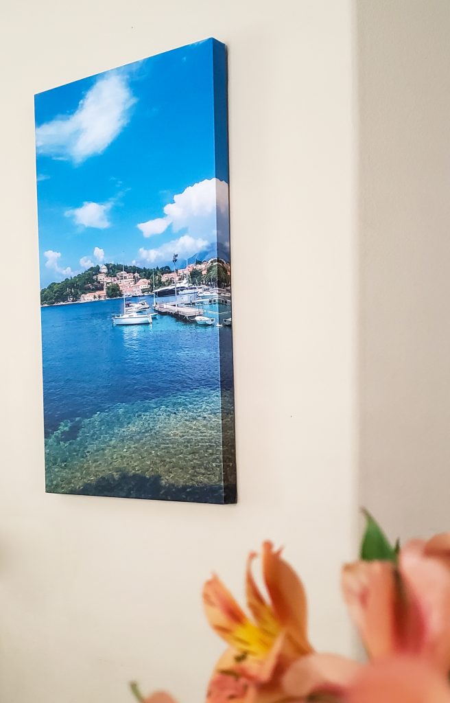 Easy Canvas Prints offers custom sizes, so I could create a long, narrow canvas for this wall
