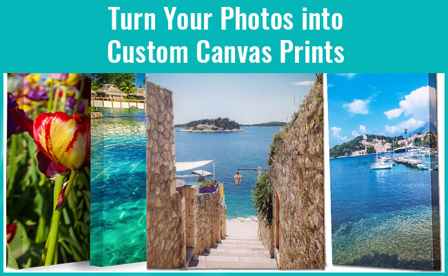 Create custom canvas prints from your favorite photos