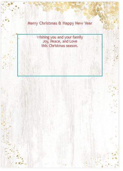Back of Mixbook's Christmas Card