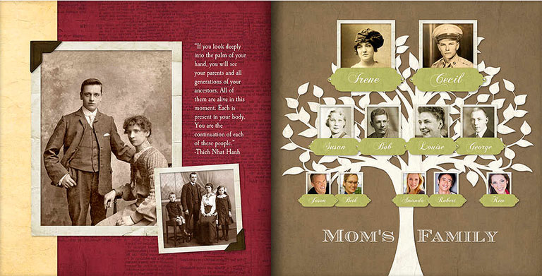 Mixbook's family heritage books are easy to customize