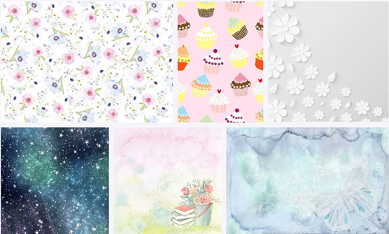Attractive scrapbook backgrounds are widely available for free on the web