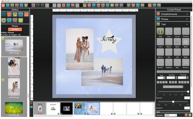 My Memories Suite scrapbooking software