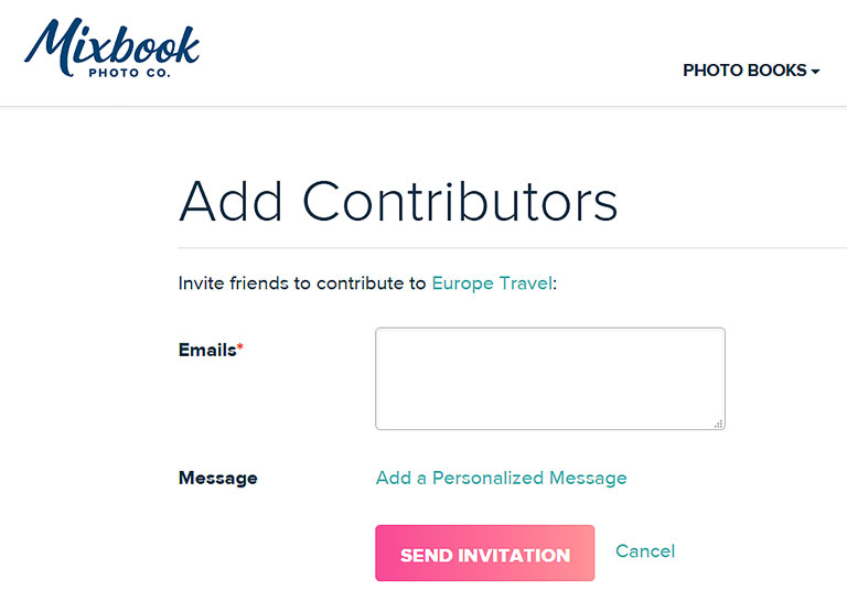 Add collaborators at Mixbook