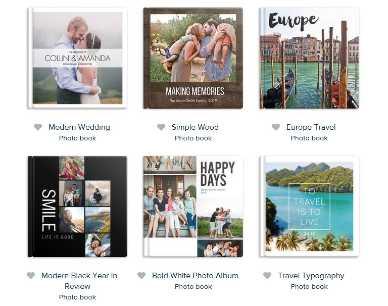 Mixbook photo book themes