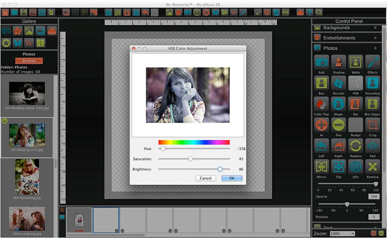 Use the scrapbooking software to enhance your photos