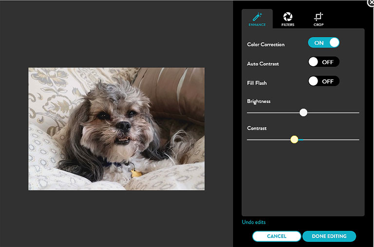 Snapfish's online photo editor is deent