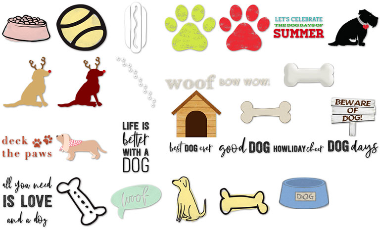 Mixbook has themed stickers for your dog photo album