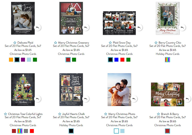 Snapfish has more than 1300 holiday photo card designs