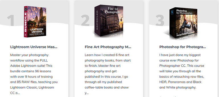 Serge Ramelli offers a series of master classes in Lightroom and Photoshop