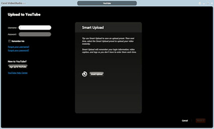 Corel Digital Suite Smart Upload to YouTube