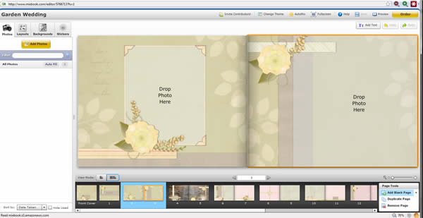 Mixbook photo book wedding scrapbook theme Above is an example of one of