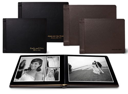 Picaboo flush mount books are hand-bound, gilded and use silver halide printing for a beautiful, custom book ideal for a formal wedding album.