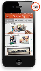 Shutterfly has a mobile app for iPhone and iPad